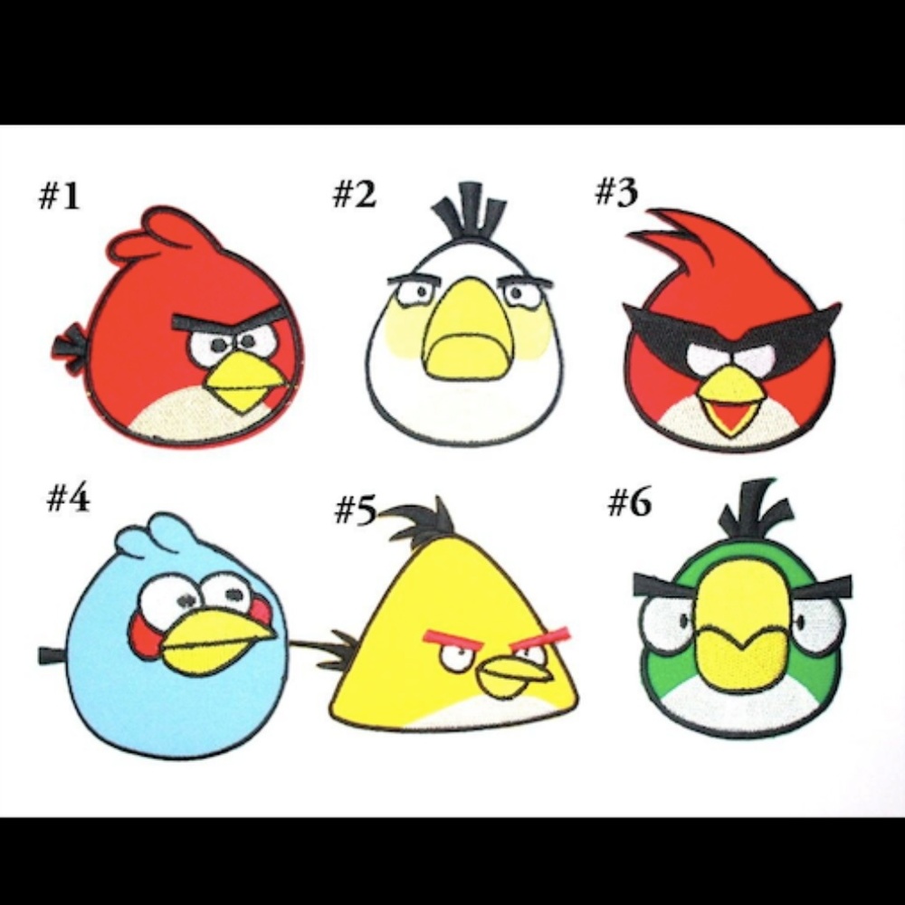 Angry Birds Colorful Cartoon Character Patches Set